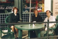AFCI members Pam, Joy and Tom taking a break at the now-closed French Cafe in Omaha, during a trip to the Joslyn Art Museum and the old town.